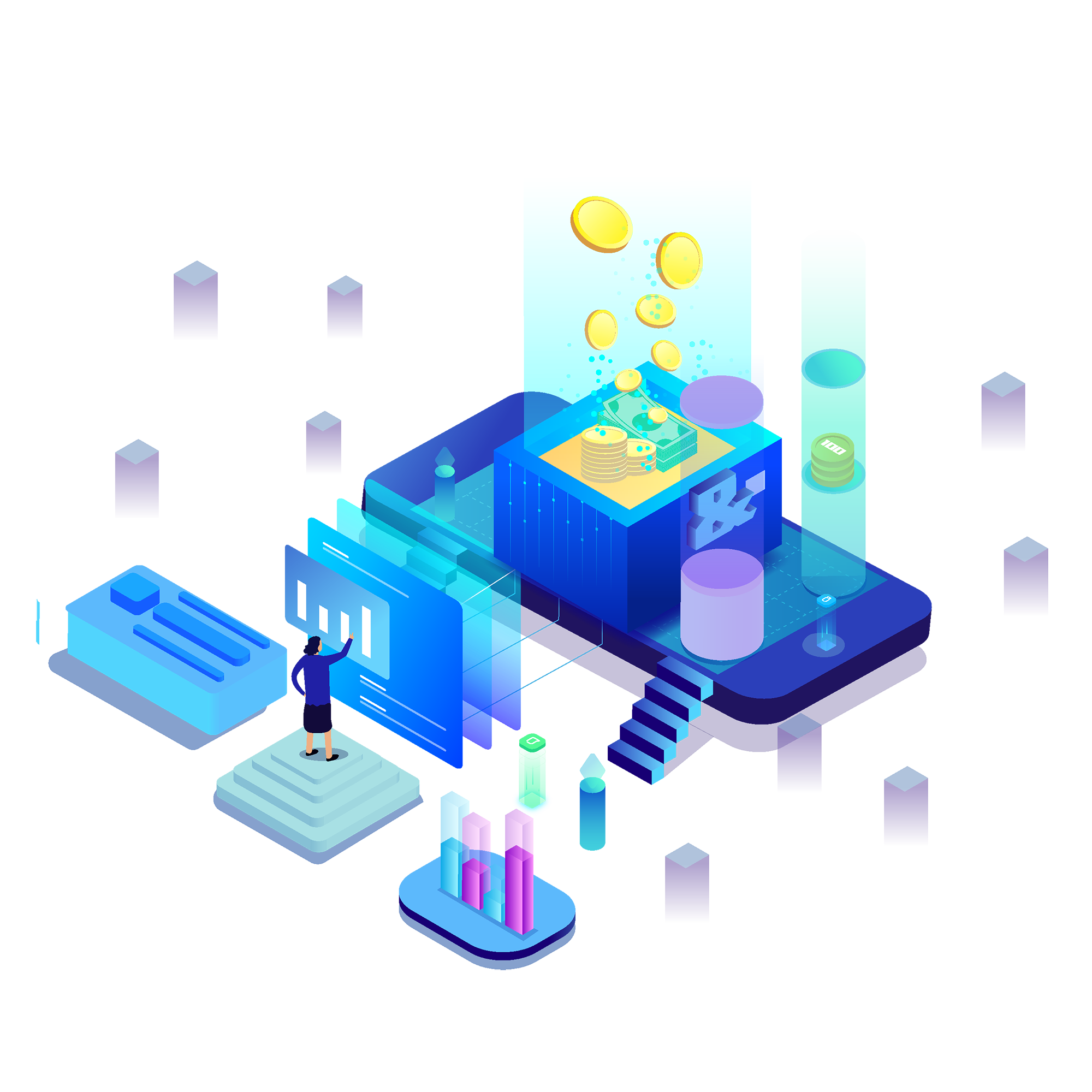 —Pngtree—blue blockchain big data financial_4036080